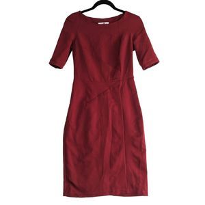 Lada Lucci Dress Sheath dress short sleeve 6 Red burgundy office wear